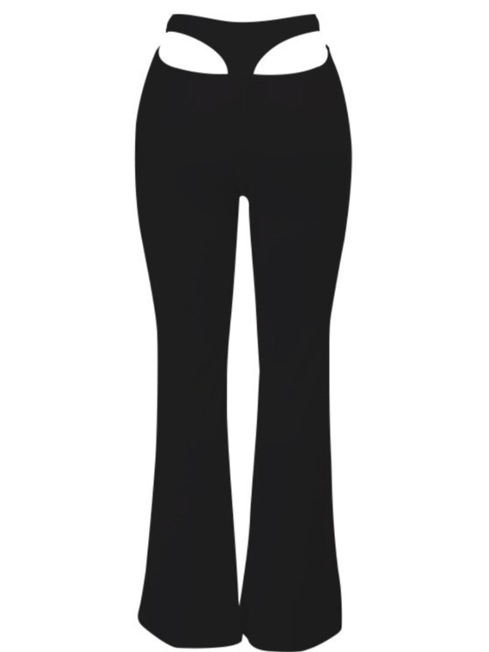 Black Peek-A-Boo Thong Pants